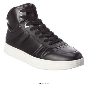 Jimmy Choo Hawaii/M Leather High-Top Sneaker
